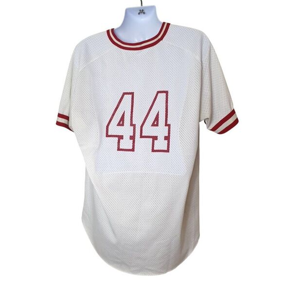 Vintage DA Budweiser Mens Jersey 2XL Red & White Mesh Baseball Athletic V Neck - Picture 2 of 3